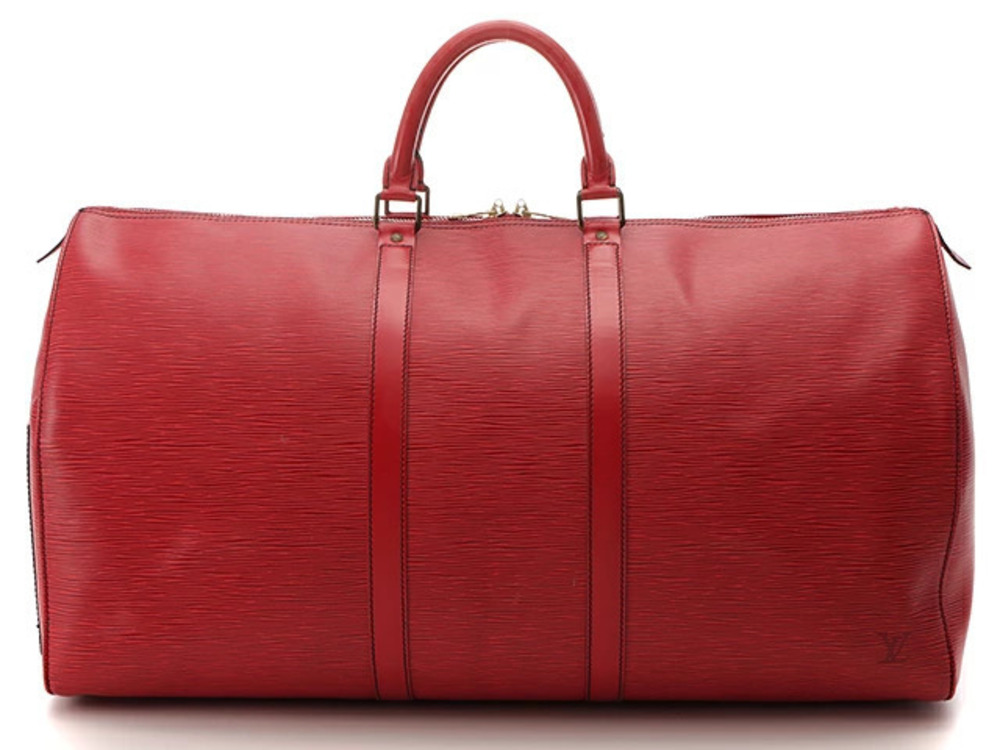 Louis Vuitton Epi Keepall Boston Bag Travel Castilian Red